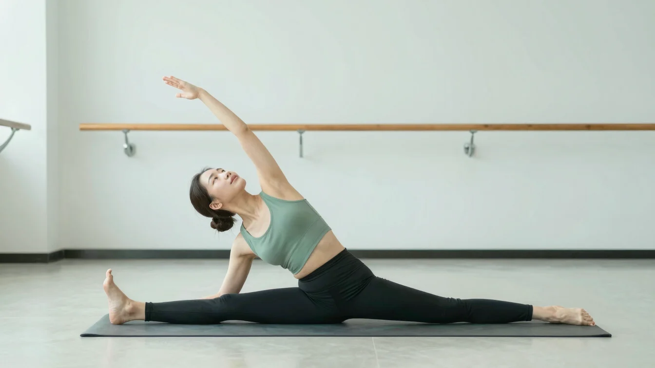 Anatomical stretch posture demonstration in clean clinical editor